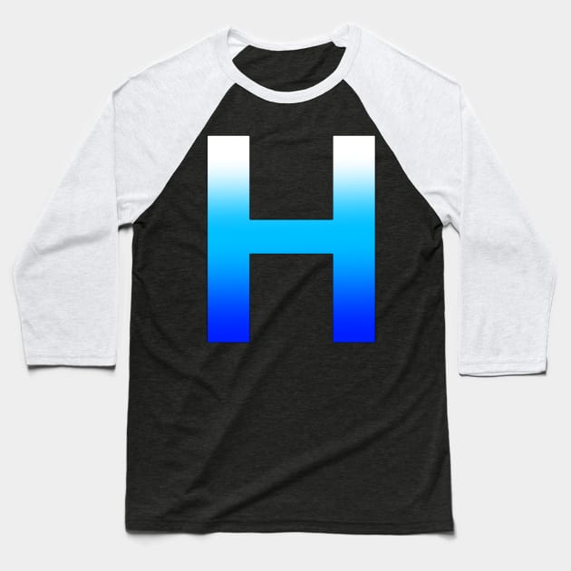 Blue Letter H Baseball T-Shirt by JennaBunnies